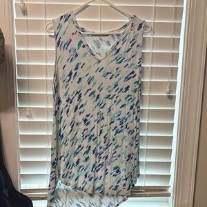 Apt. 9 Blue and Green Patterned Sleeveless Top